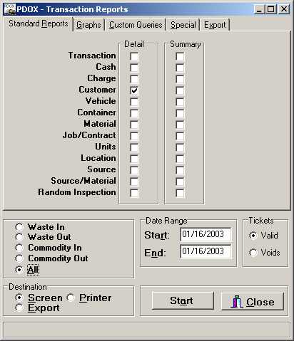 PDOX Report Screen