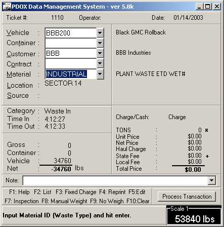 PDOX Ticket Screen